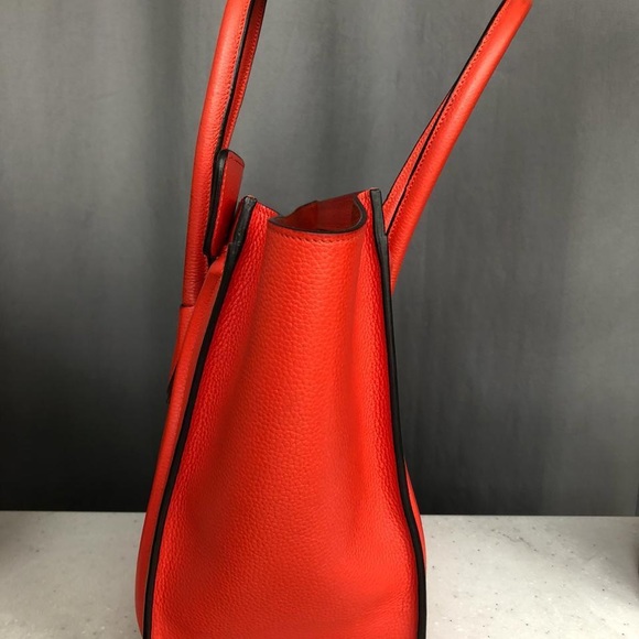 Celine Micro Red Luggage Tote - Picture 2 of 16
